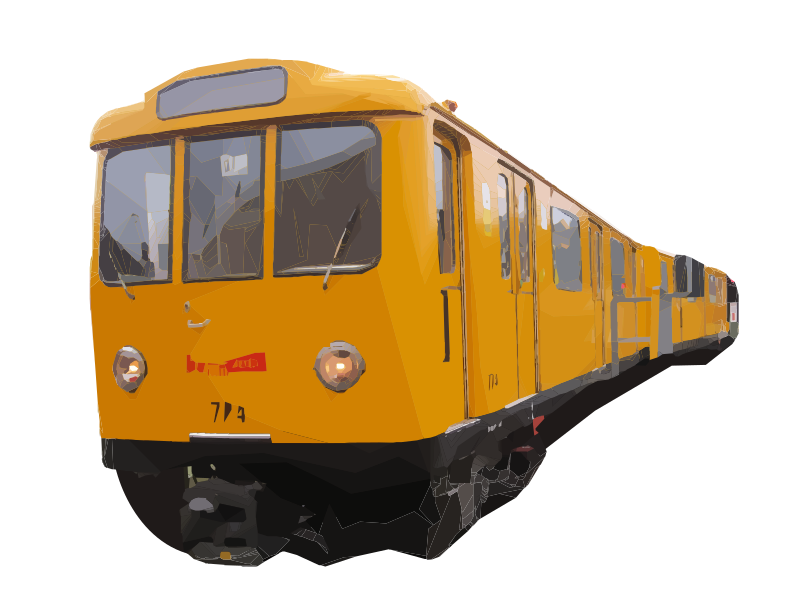 Yellow Subway Train Illustration