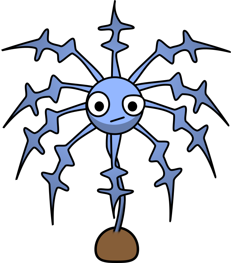 Blue Cartoon Spiky Creature