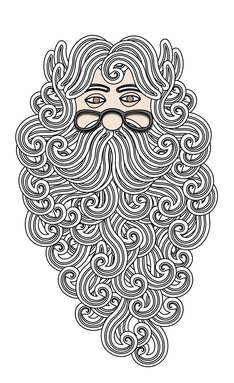 Swirly Bearded Man Portrait