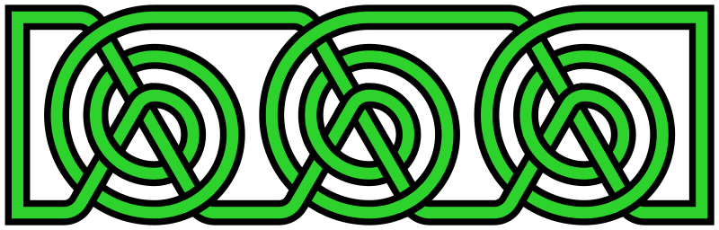 Green Celtic Interlace Border Design