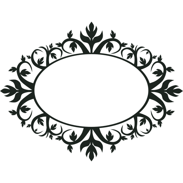 Ornamental oval frame vector clip art