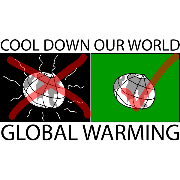 Vector clip art of global warming sign