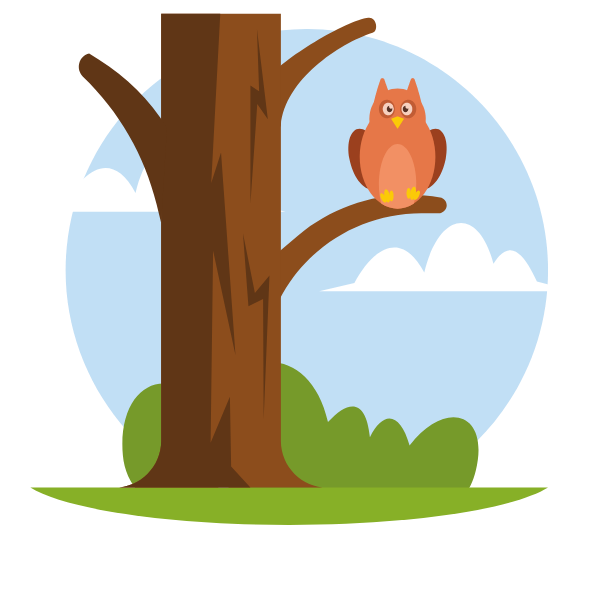 An owl on a tree