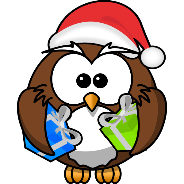 Owl dressed like Santa Claus vector