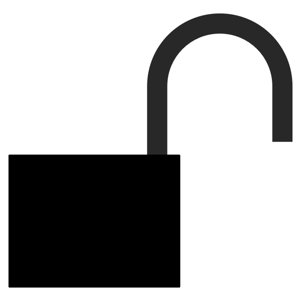 Silhouette vector clip art of unlocked padlock symbol