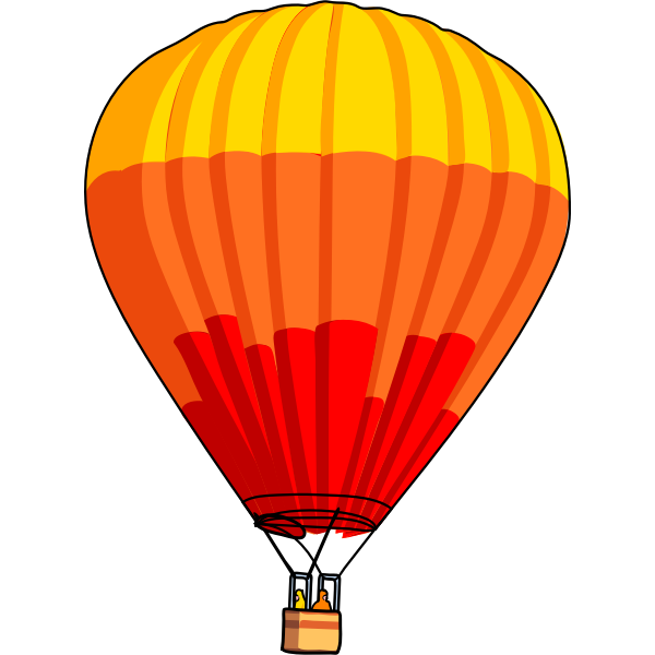 Vector graphics of red and orange air balloon