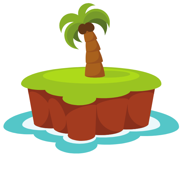 Island with a palm tree