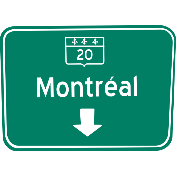 Montreal lane traffic sign