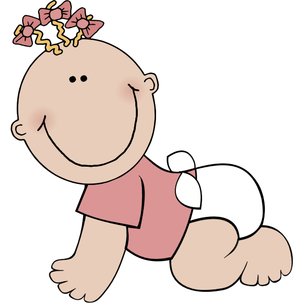 Baby girl crawling vector graphics