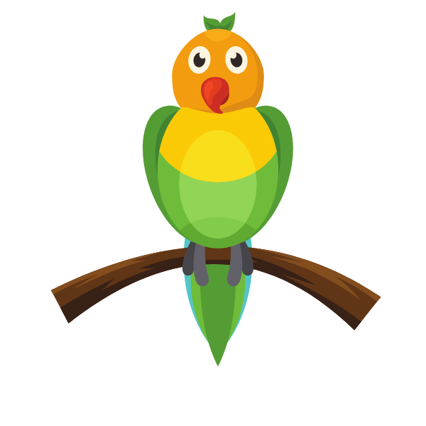 Parrot on a tree branch