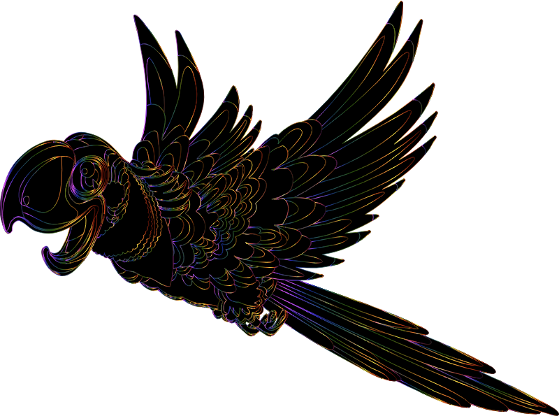 Parrot Silhouette Chromatique Line Art