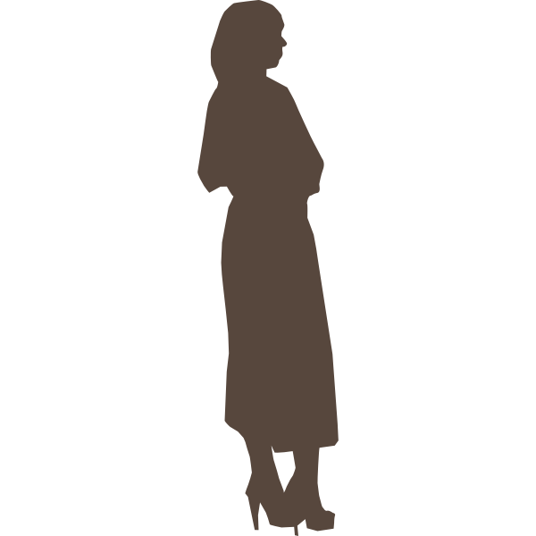 Silhouette of party girl vector clip art