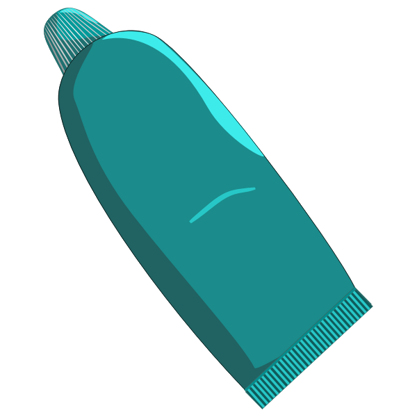 Vector graphics of toothpaste in turquoise tube