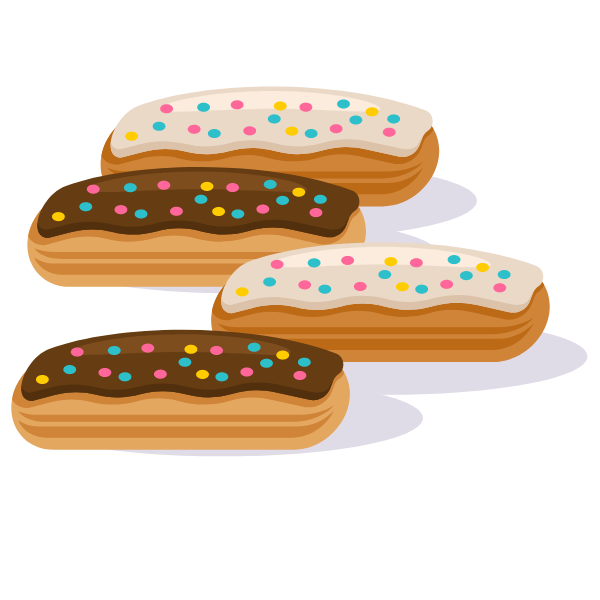 Pastry with chocolate topping