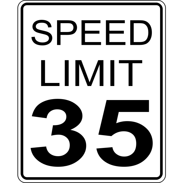 Speed limit 35 roadsign vector image