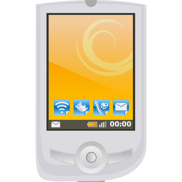 Modern PDA with apps vector image