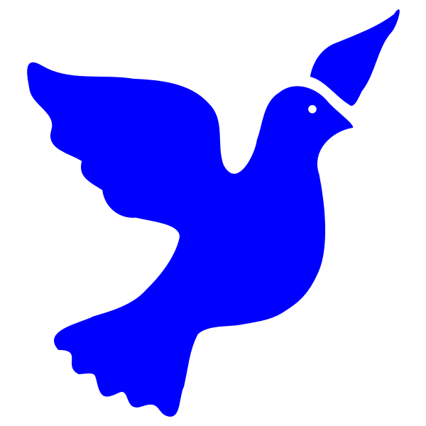 Flying dove silhouette vector graphics