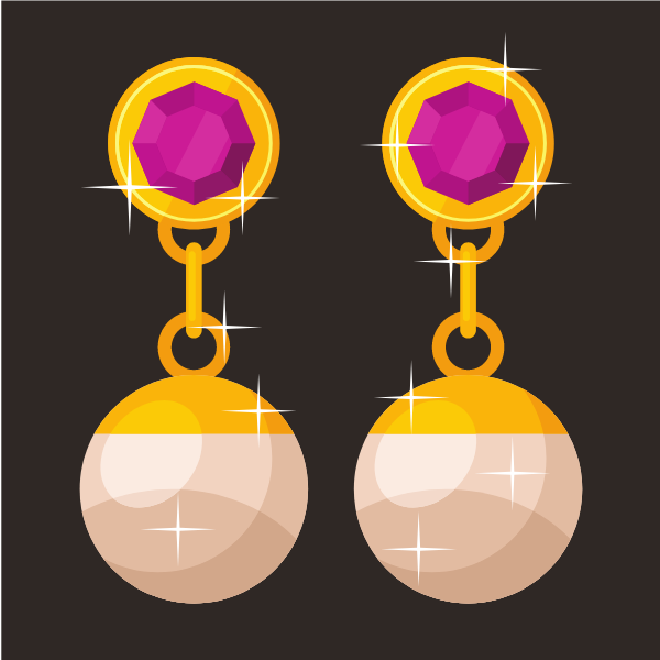 Pearls in the earrings
