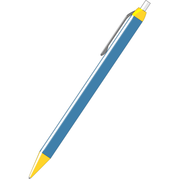 Blue pen vector drawing