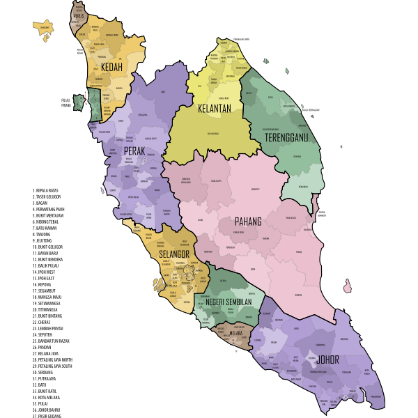 peninsular malaysia parliament 2015 labelled