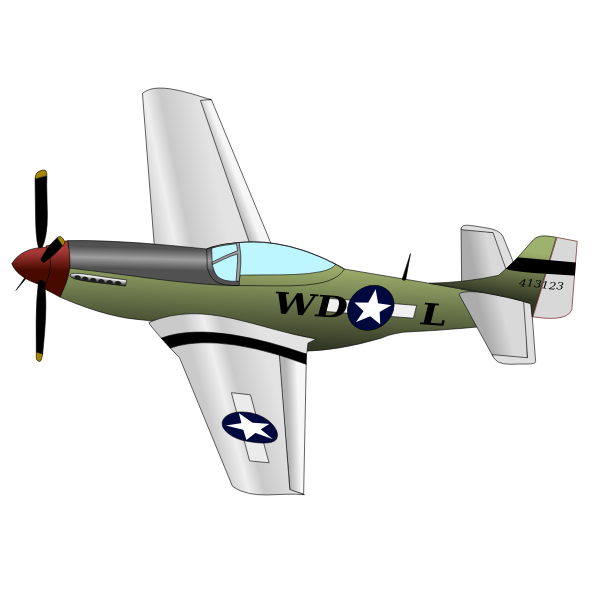 P51 Mustang fighter plane vector image