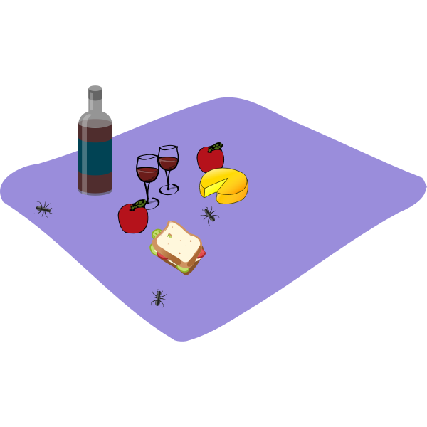 Picnic scene vector graphics