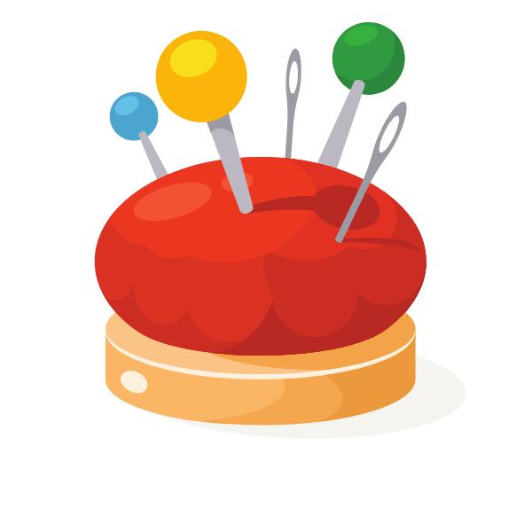 Red pillow for needles