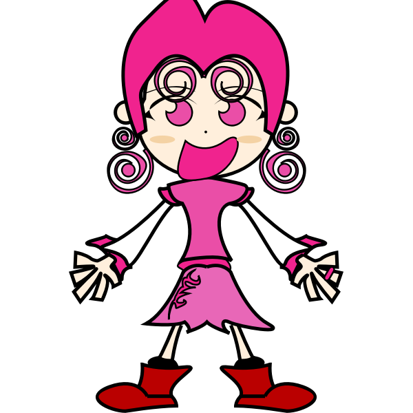 Pinky girl vector drawing