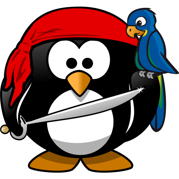 Vector graphics of pirate of Antartica tux