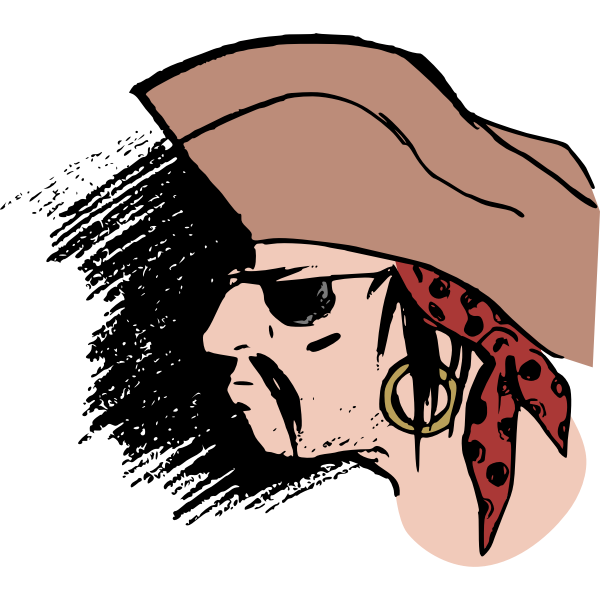 Pirate head in colour