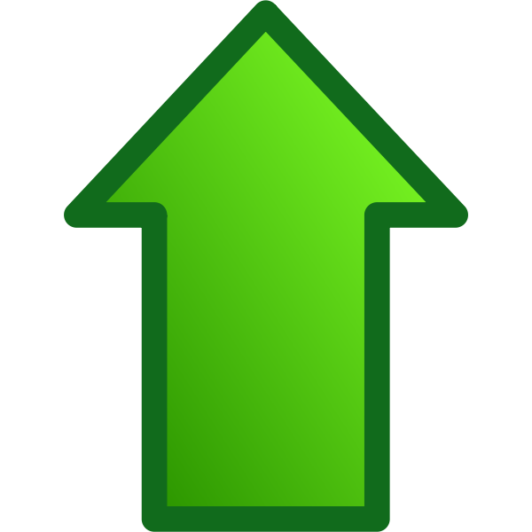 Green arrow pointing up vector image