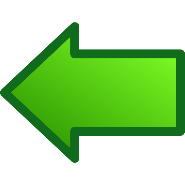 Green arrow pointing left vector image