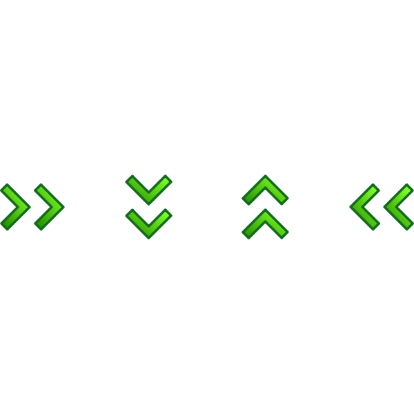 Green double arrows set vector image