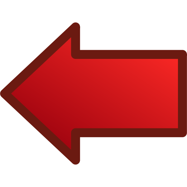 Red arrow pointing left vector drawing