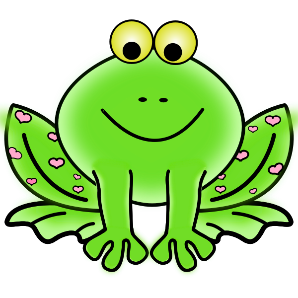 Green Valentine frog vector graphics