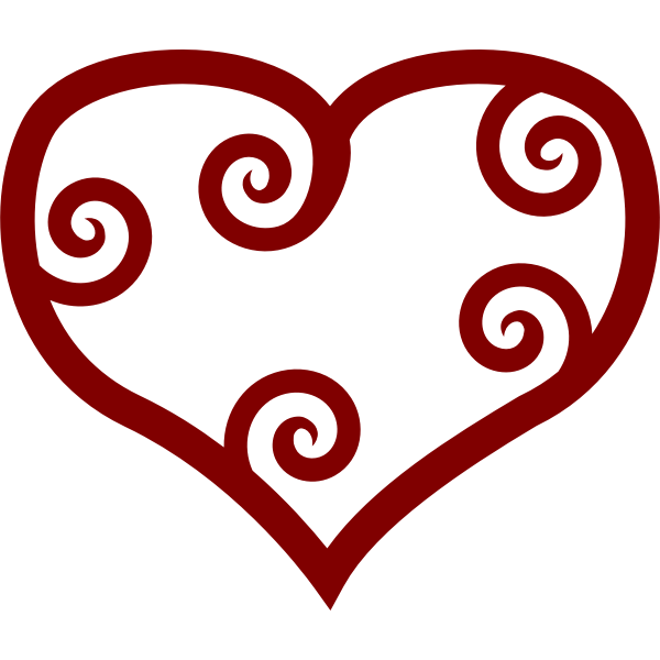 Valentine Red Maori heart vector clip art