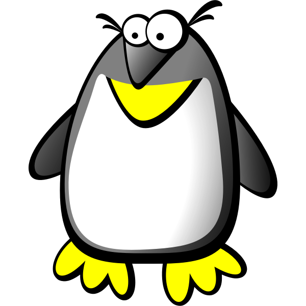 Color cartoon illustration of a tux