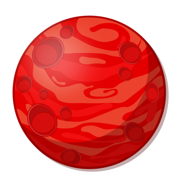 Cartoon red planet