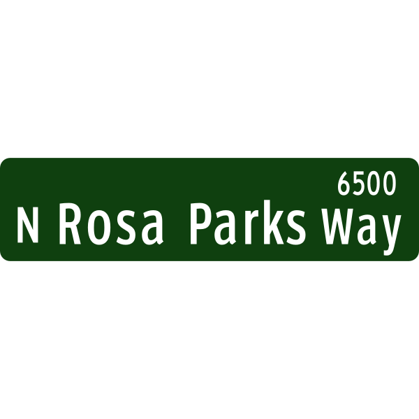 N Rosa Parks Way street sign vector illustration