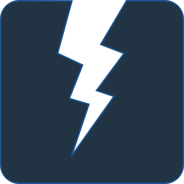 Vector image of lightning bolt on dark background