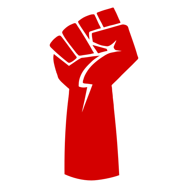 Clenched fist symbol of resistance