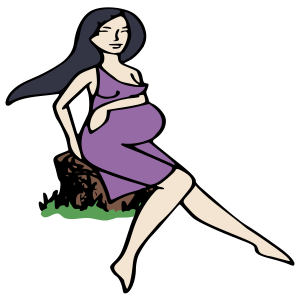 Pregnant lady on a stump