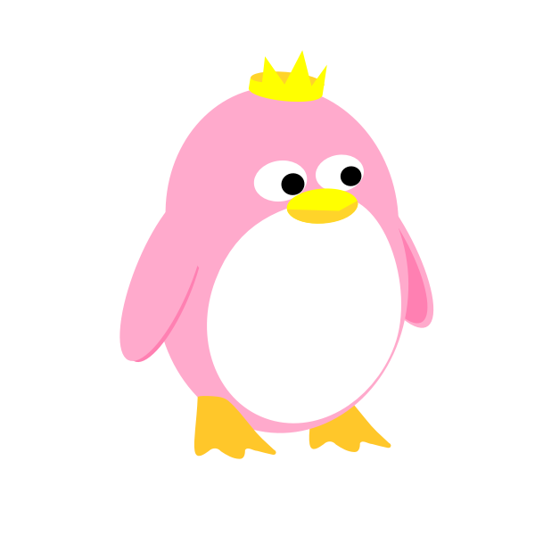 Princess penguin vector graphics