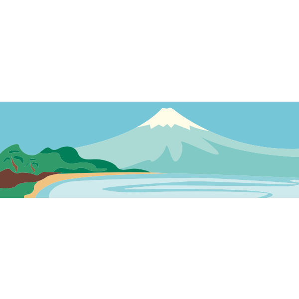 Mountain scene vector colorful drawing