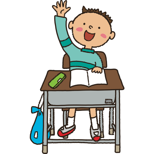 Raised hand student vector image