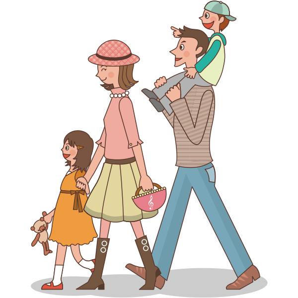 Family taking a walk