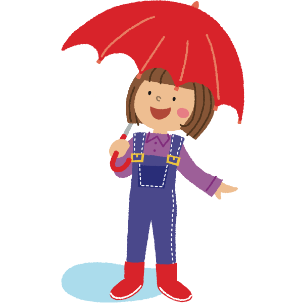 Child with red umbrella