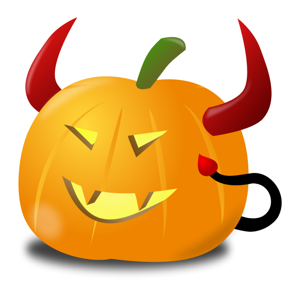 Devil pumpkin vector clip art