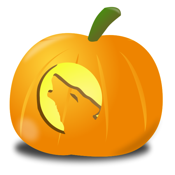 Wolf pumpkin vector clip art