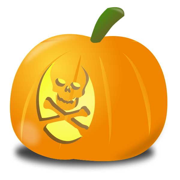 Skull pumpkin vector clip art